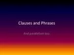 Clauses and Phrases - slide 1