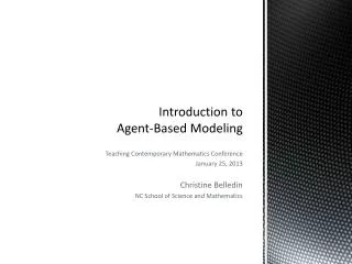 Introduction to Agent-Based Modeling