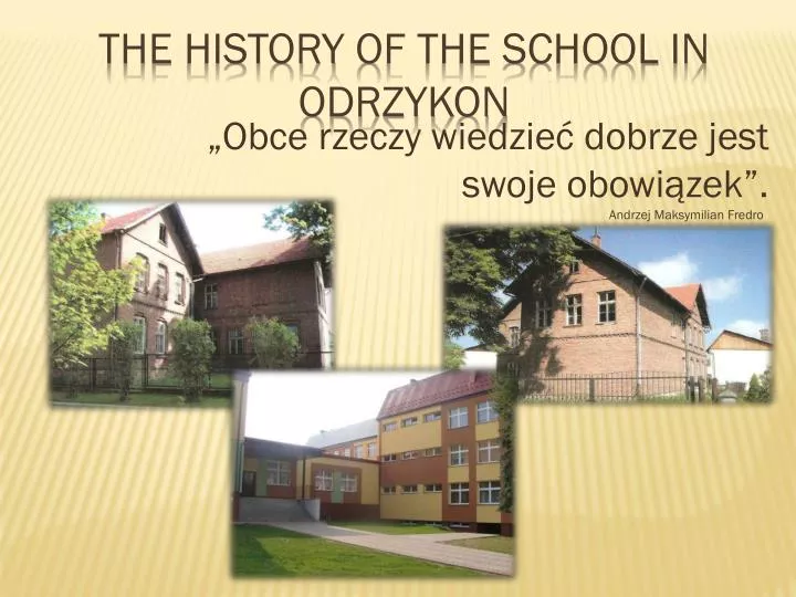 the history of the school in odrzykon