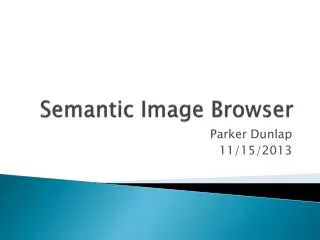 Semantic Image Browser