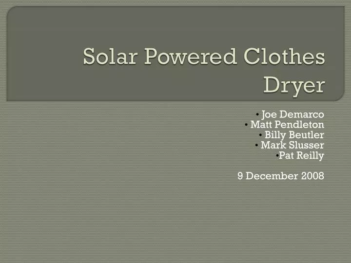 solar powered clothes dryer