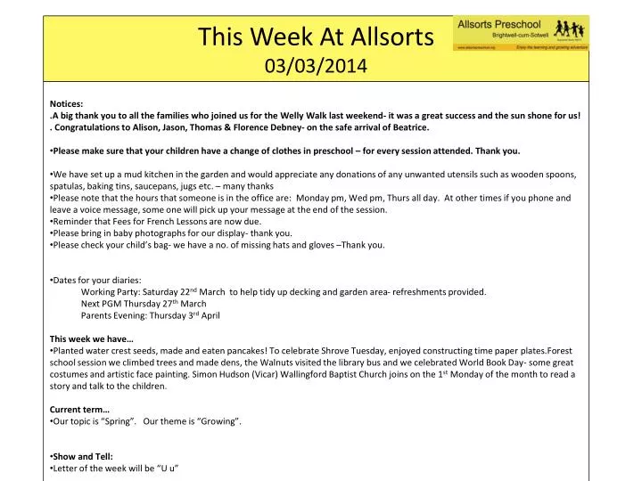 this week at allsorts 03 03 2014