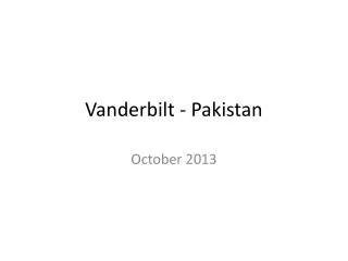 Vanderbilt - Pakistan