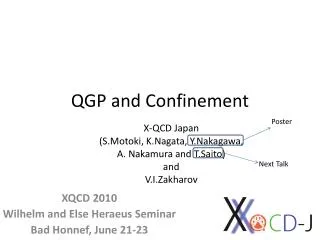 QGP and Confinement