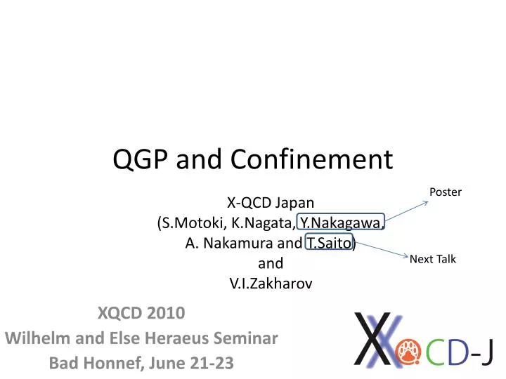 qgp and confinement