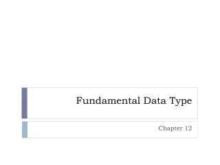Fundamental Data Type
