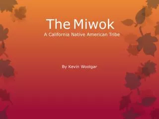 The Miwok	 A California Native American Tribe