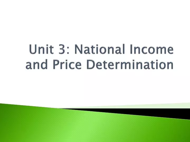unit 3 national income and price determination