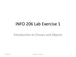 INFO 206 Lab Exercise 1