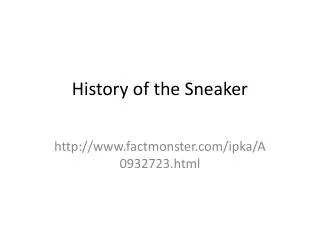 History of the Sneaker