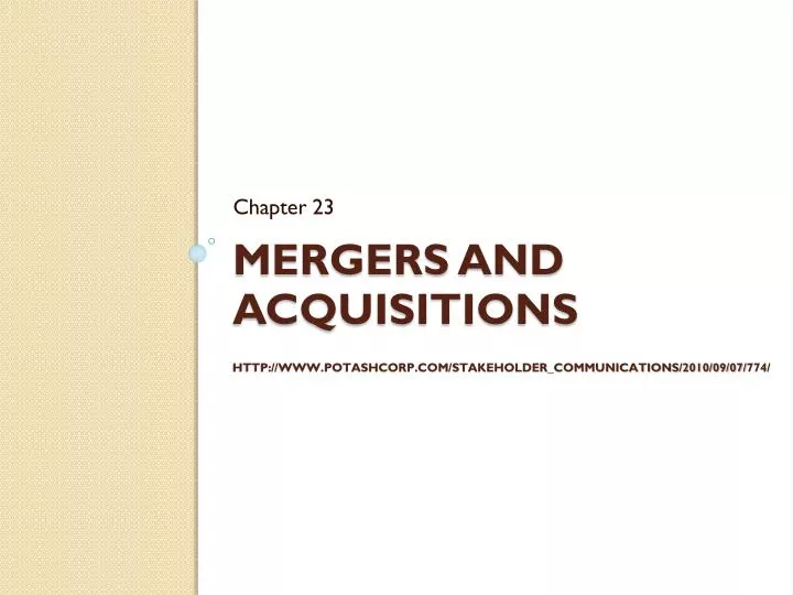 mergers and acquisitions http www potashcorp com stakeholder communications 2010 09 07 774