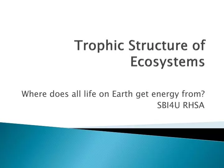 trophic structure of ecosystems