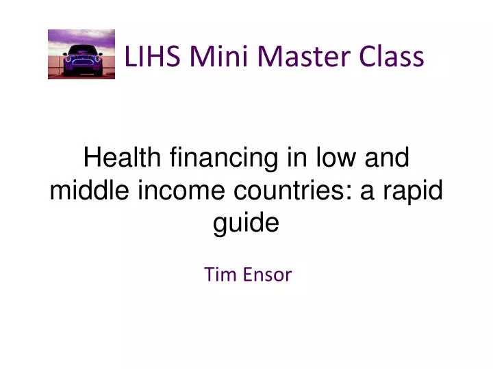 health financing in low and middle income countries a rapid guide