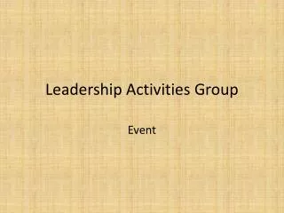 Leadership Activities Group