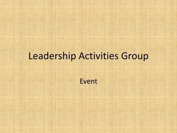 leadership activities group
