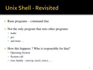 Unix Shell - Revisited