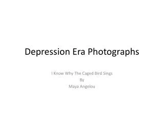 Depression Era Photographs