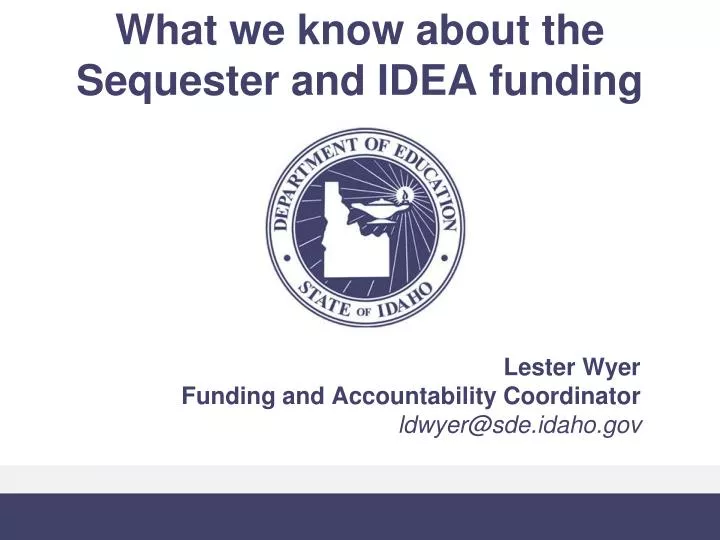 what we know about the sequester and idea funding