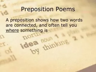 Preposition Poems