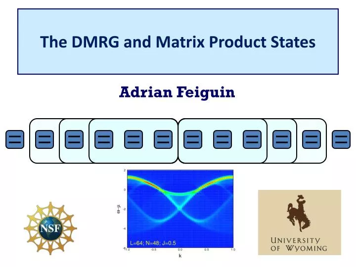 the dmrg and matrix product states