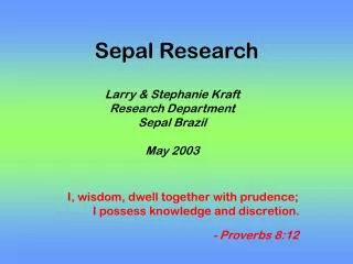 Sepal Research