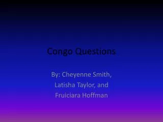 Congo Questions