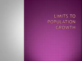 limits to population growth