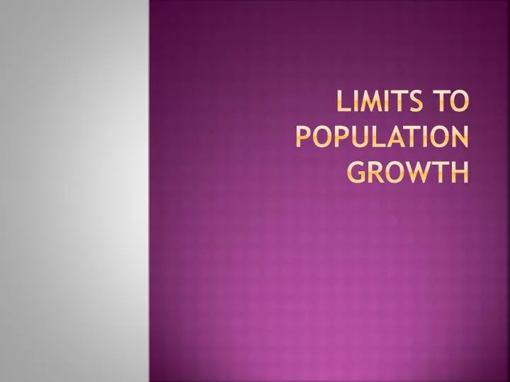limits to population growth