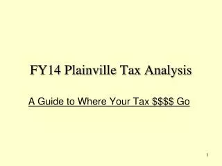 FY14 Plainville Tax Analysis
