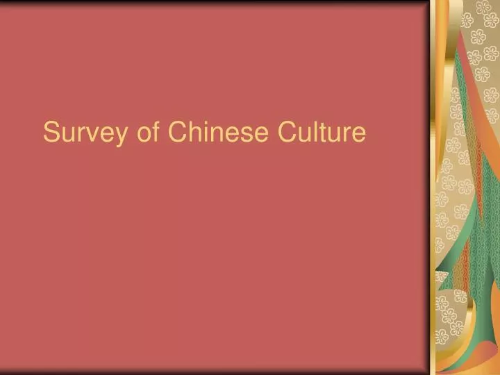 survey of chinese culture
