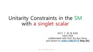Unitarity Constraints in the SM with a singlet scalar
