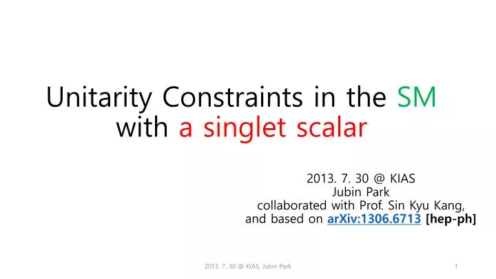 unitarity constraints in the sm with a singlet scalar