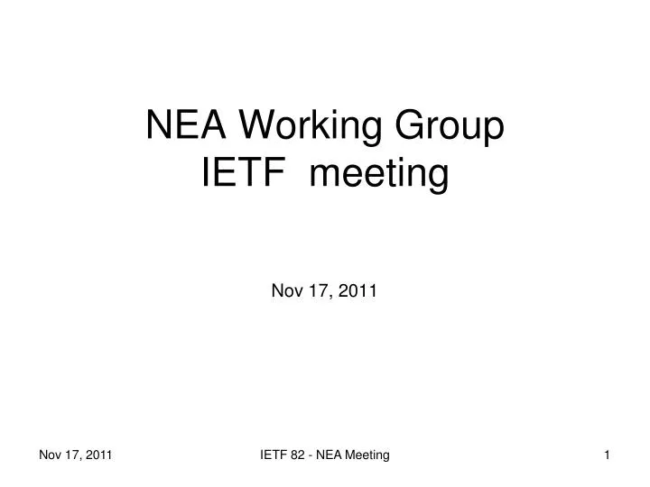 nea working group ietf meeting