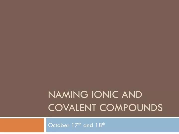 naming ionic and covalent compounds