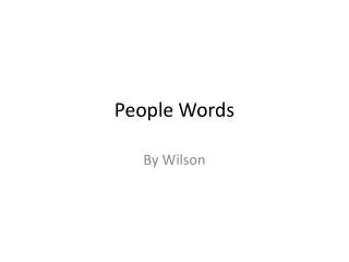 People Words