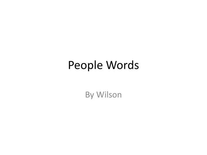 people words