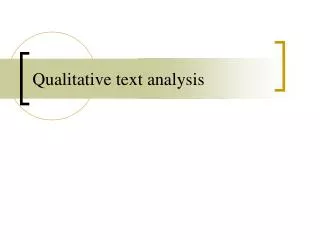 Qualitative text analysis