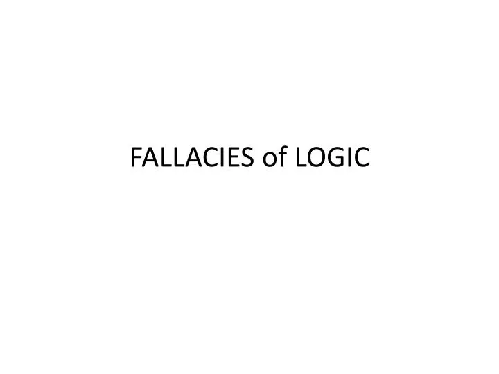 fallacies of logic