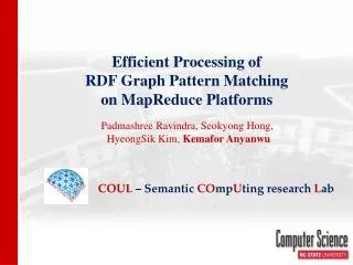 Efficient Processing of RDF Graph Pattern Matching on MapReduce Platforms