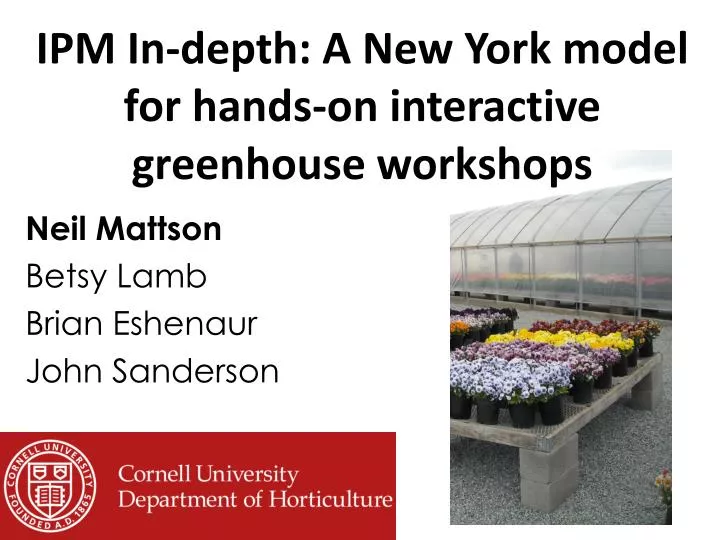 ipm in depth a new york model for hands on interactive greenhouse workshops