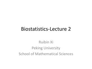 Biostatistics-Lecture 2