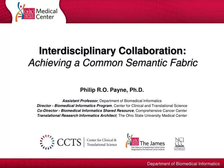 interdisciplinary collaboration achieving a common semantic fabric
