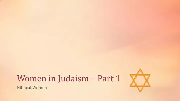 women in judaism part 1