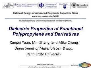 Dielectric Properties of Functional Polypropylene and Derivatives