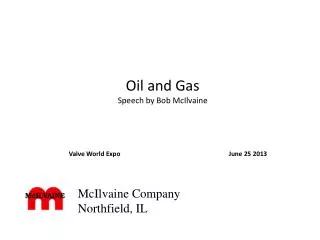 Oil and Gas Speech by Bob McIlvaine