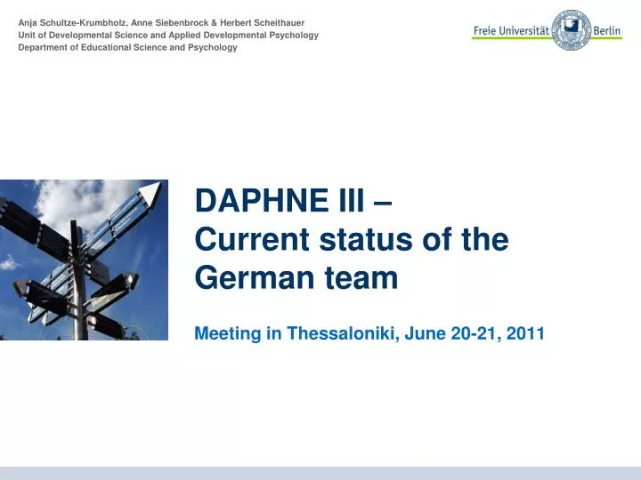 daphne iii current status of the german team