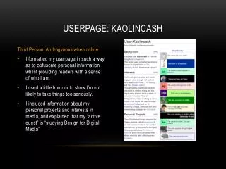 Userpage : Kaolincash