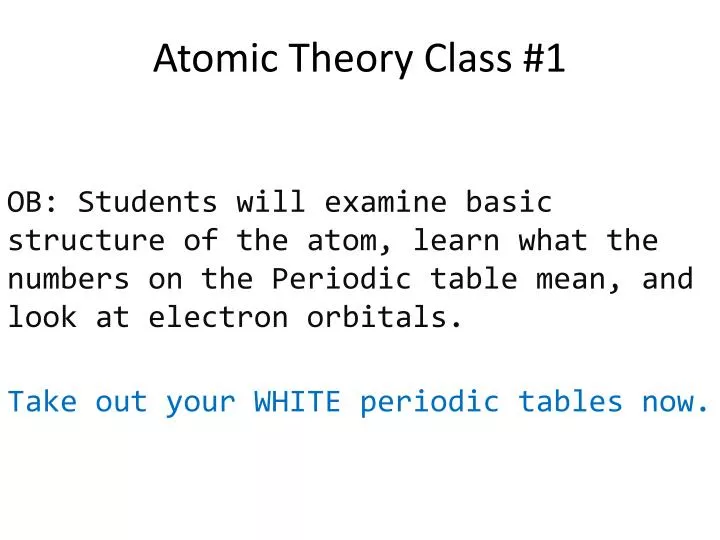 atomic theory class 1