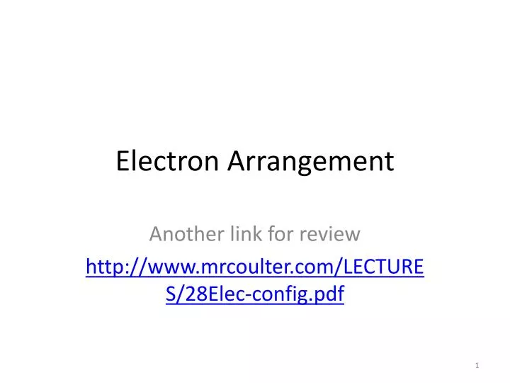 electron arrangement