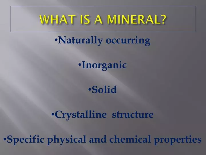 what is a mineral